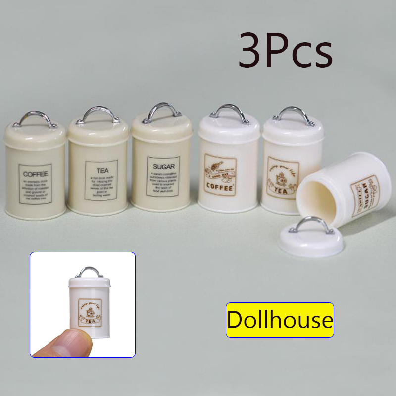 Food Storage Usa - 3 szt. Miniaturowe puszki z jedzeniem/herbatą/kawą