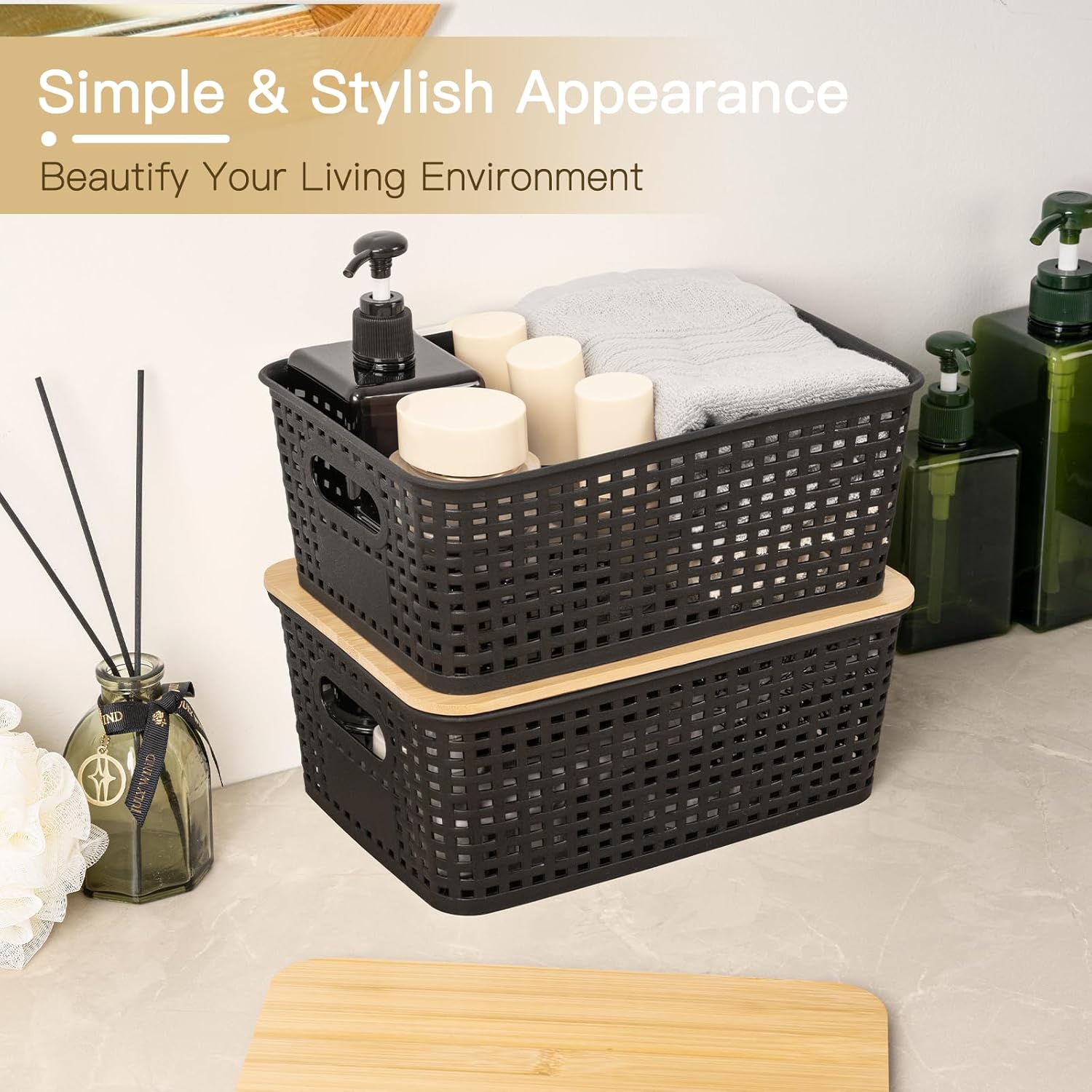 Stackable Pantry Bin - 1 szt. Plastikowe kosze do przechowywania