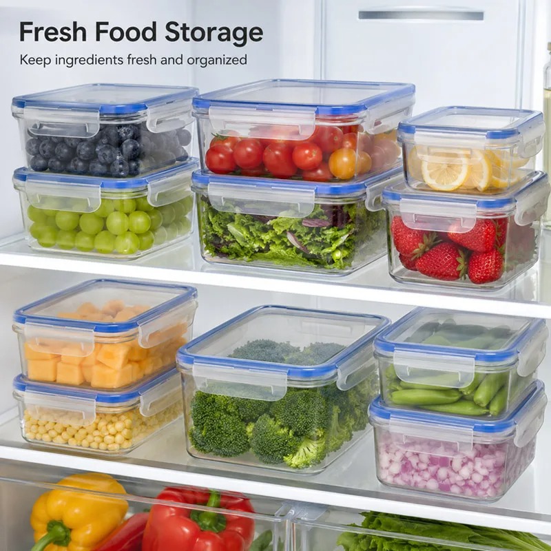 Food Storage Box Plastic - Pojemniki do lodówki w 4 rozmiarach,