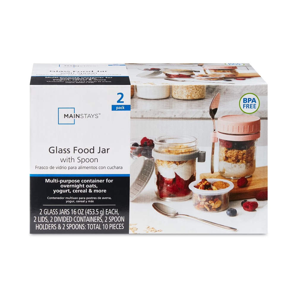 Glass Meal Prep Container - Przenośny pojemnik na owsiankę nocną i