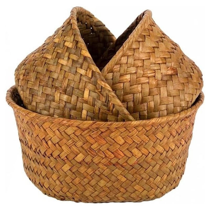 Stackable Pantry Bin - SHGO-Round Kosze z trawy morskiej -