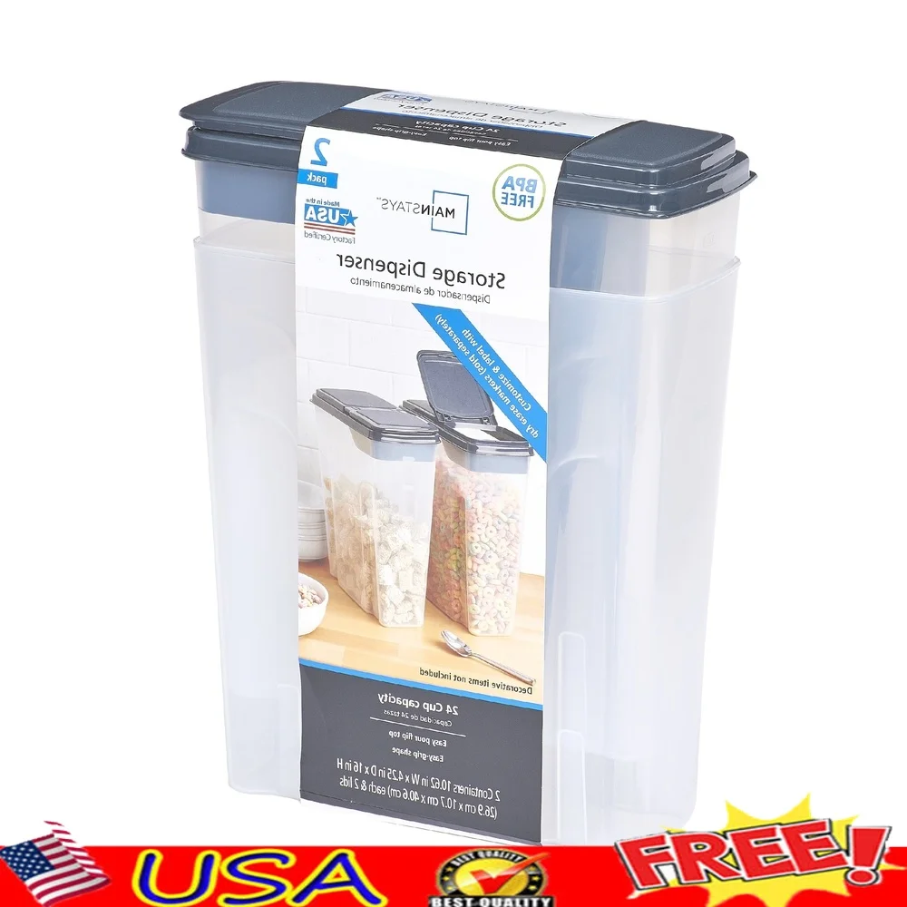Food Storage Quart Containers - 2-pak plastikowych pojemników na płatki śniadaniowe