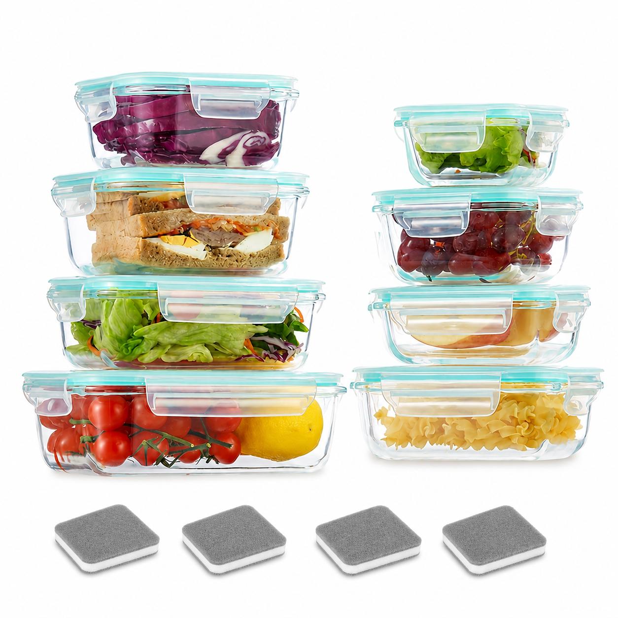 Glass Meal Prep Container - 16 sztuk szczelnych szklanych pojemników do