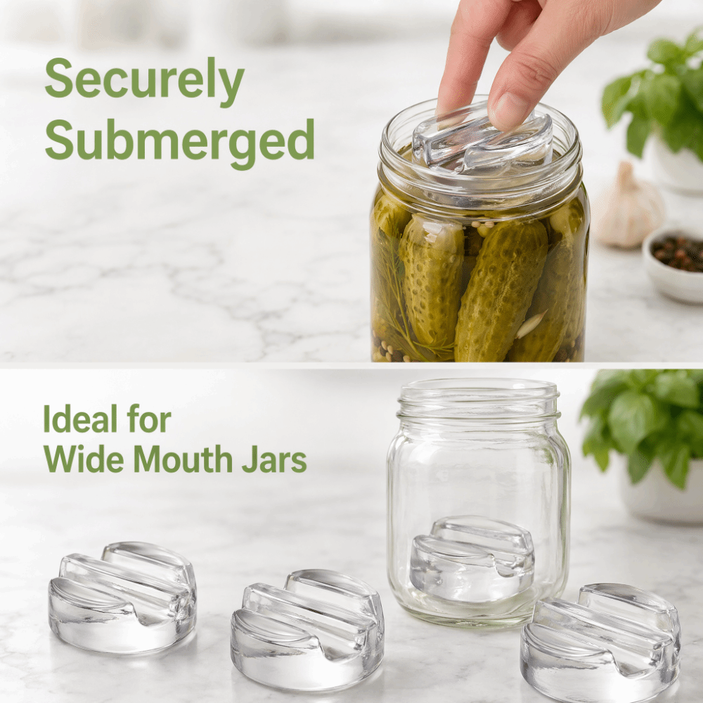 Mason Jar Wide Mouth - Ciężarki fermentacyjne ze szkła z uchwytem,