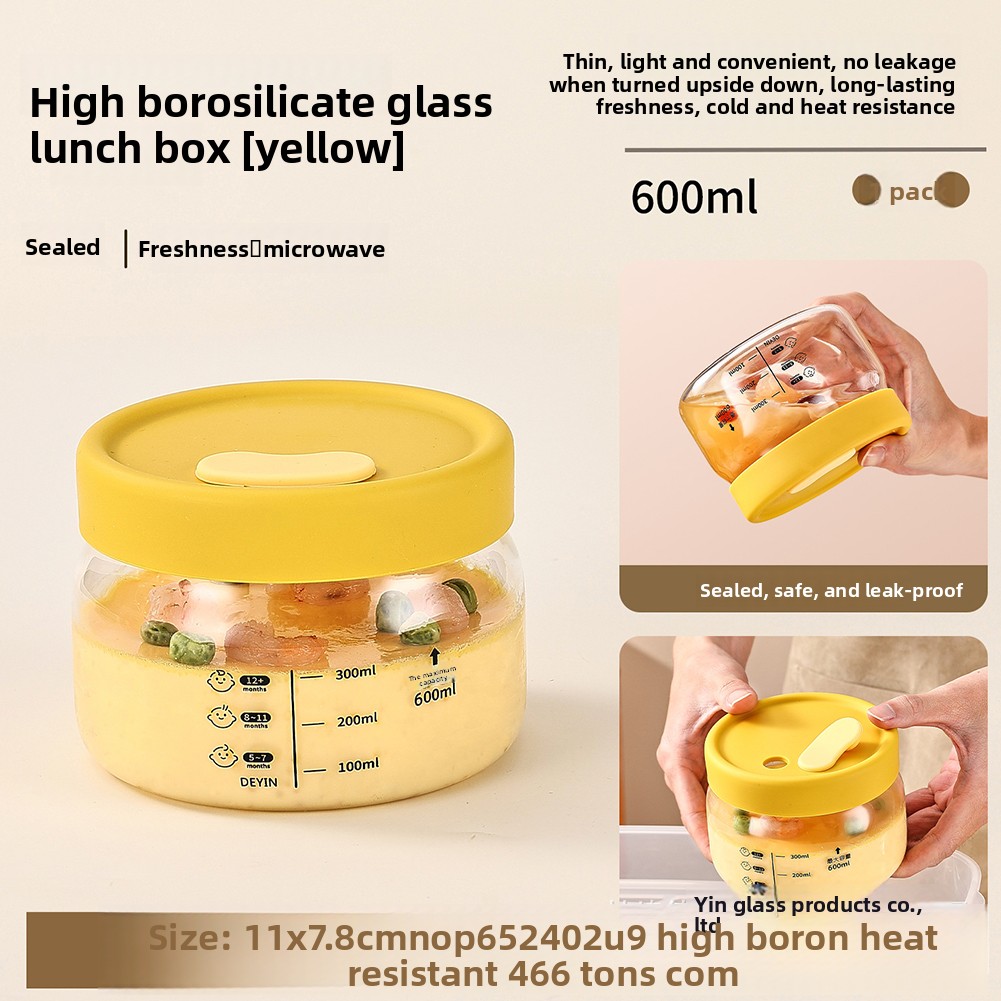 Glass Meal Prep Container - Szklany pojemnik do przechowywania żywności Hermetyczna,