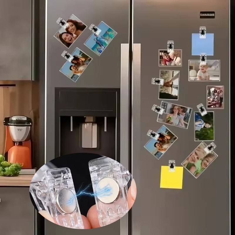 Food Storage Notes - 10/20 szt. Mini Magnesy Plastikowe Przezroczyste