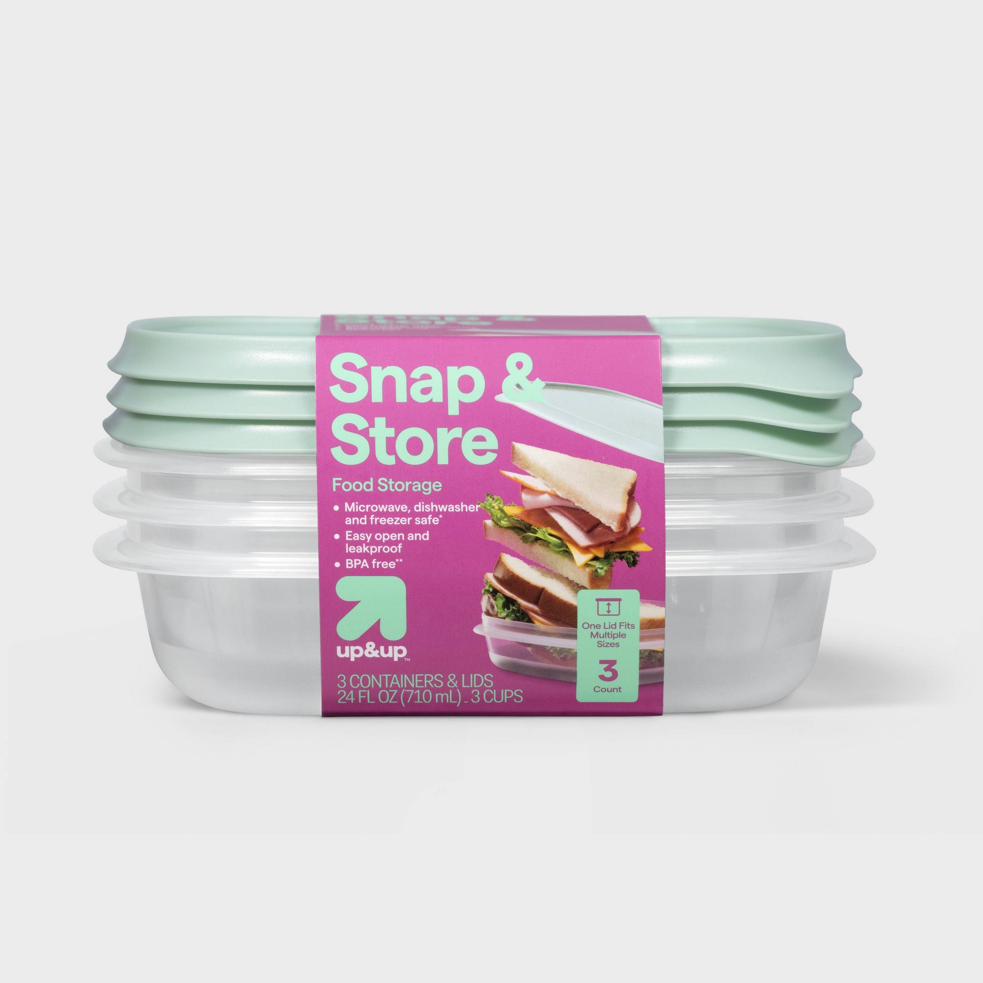 Food Storage Organization - 3-częściowe kwadratowe pojemniki na żywność z