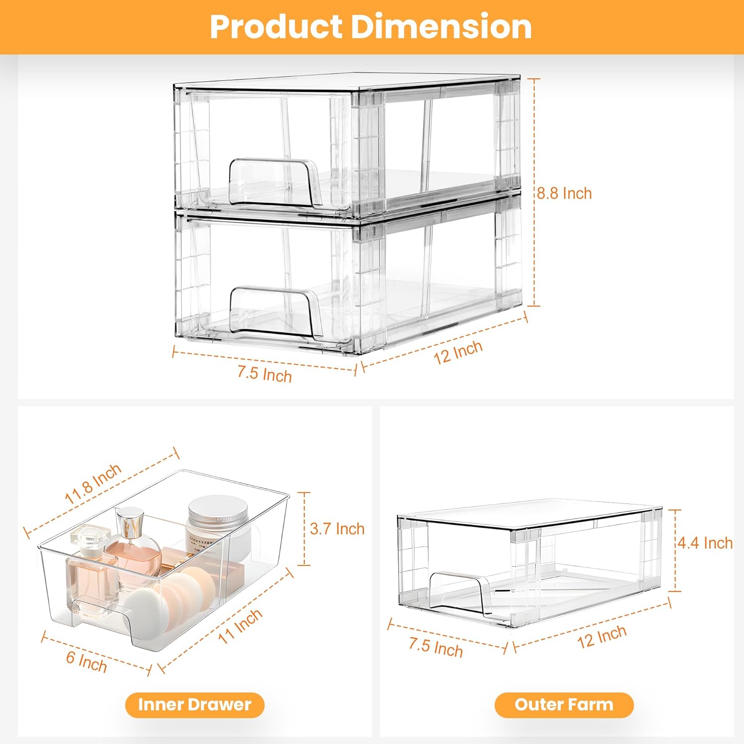 2-pak szuflad do przechowywani – Stackable Pantry Bin recenzja i cena