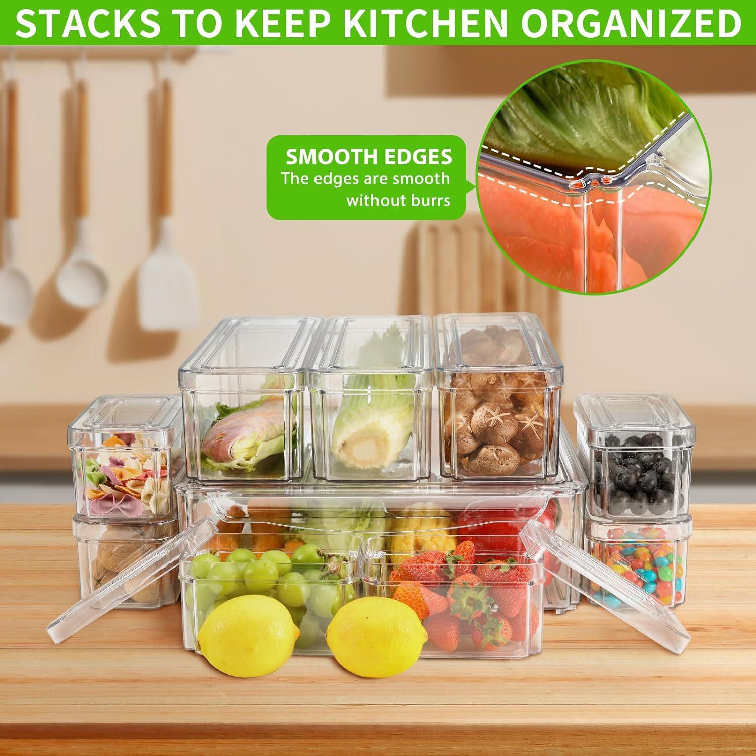 10/14 szt. Pojemniki do lodówk – Stackable Pantry Bin recenzja i cena