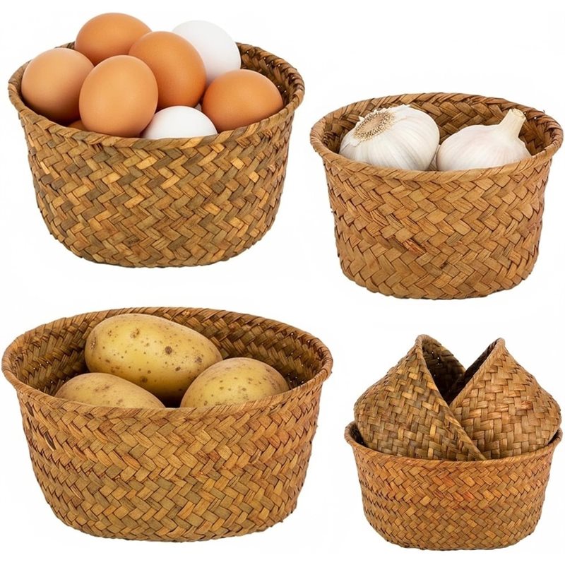 SHGO-Round Kosze z trawy morsk – Stackable Pantry Bin recenzja i cena