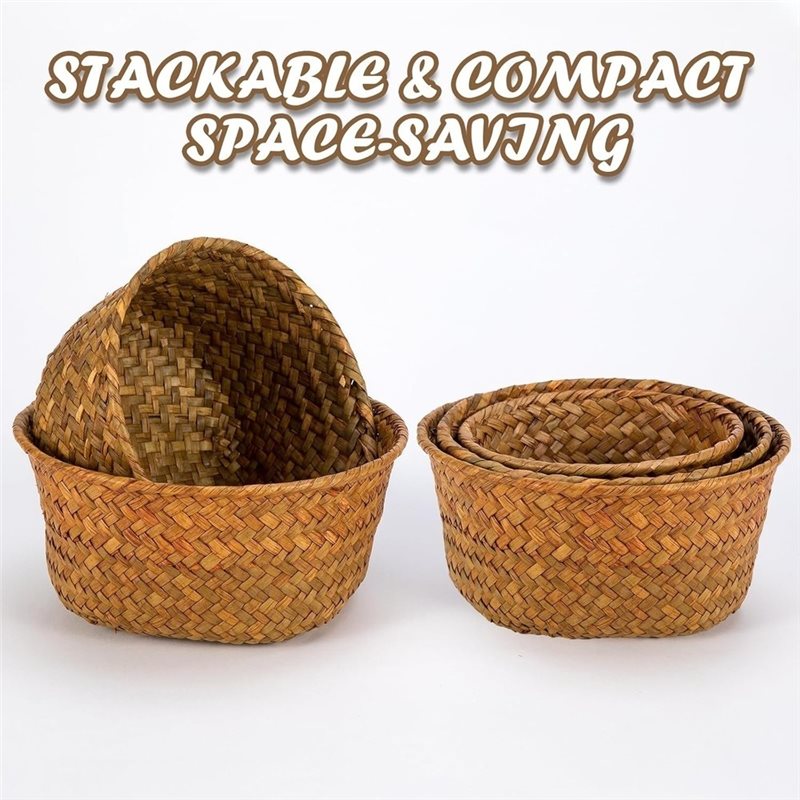 SHGO-Round Kosze z trawy morsk – Stackable Pantry Bin recenzja i cena