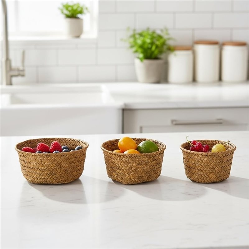 SHGO-Round Kosze z trawy morsk – Stackable Pantry Bin recenzja i cena