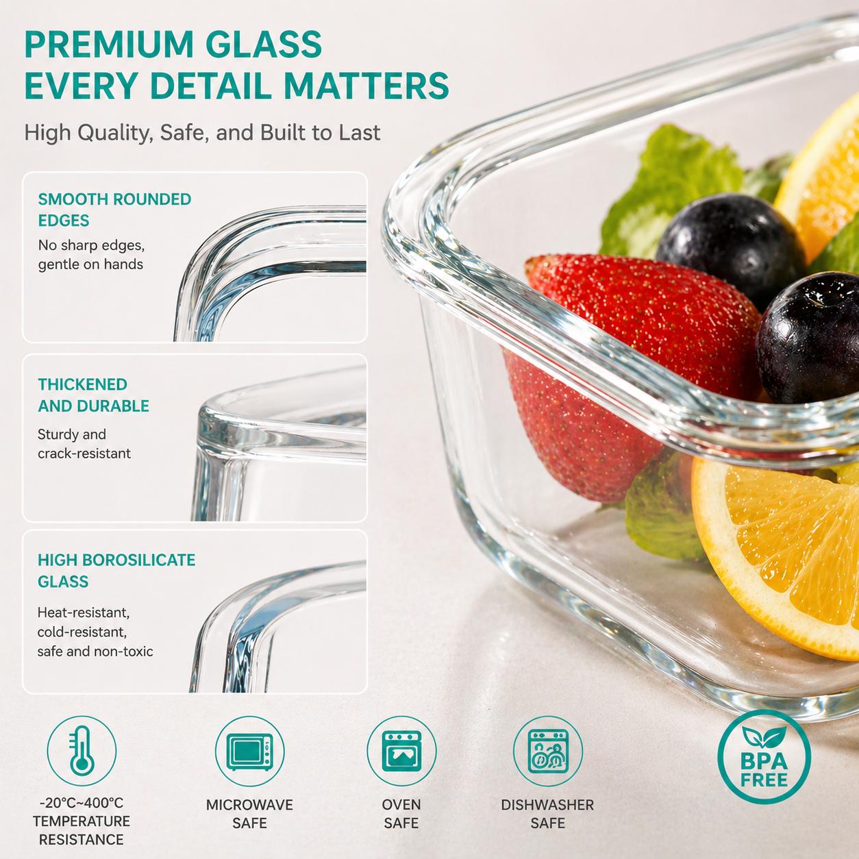 16 sztuk szczelnych szklanych  – Glass Meal Prep Container recenzja i cena
