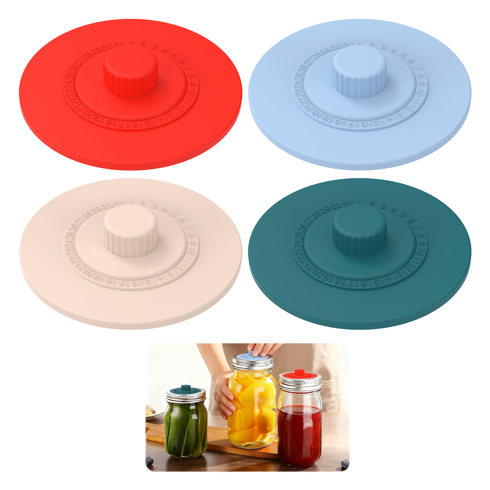 4 szt. Silikonowe pokrywki fer – Mason Jar Wide Mouth recenzja i cena